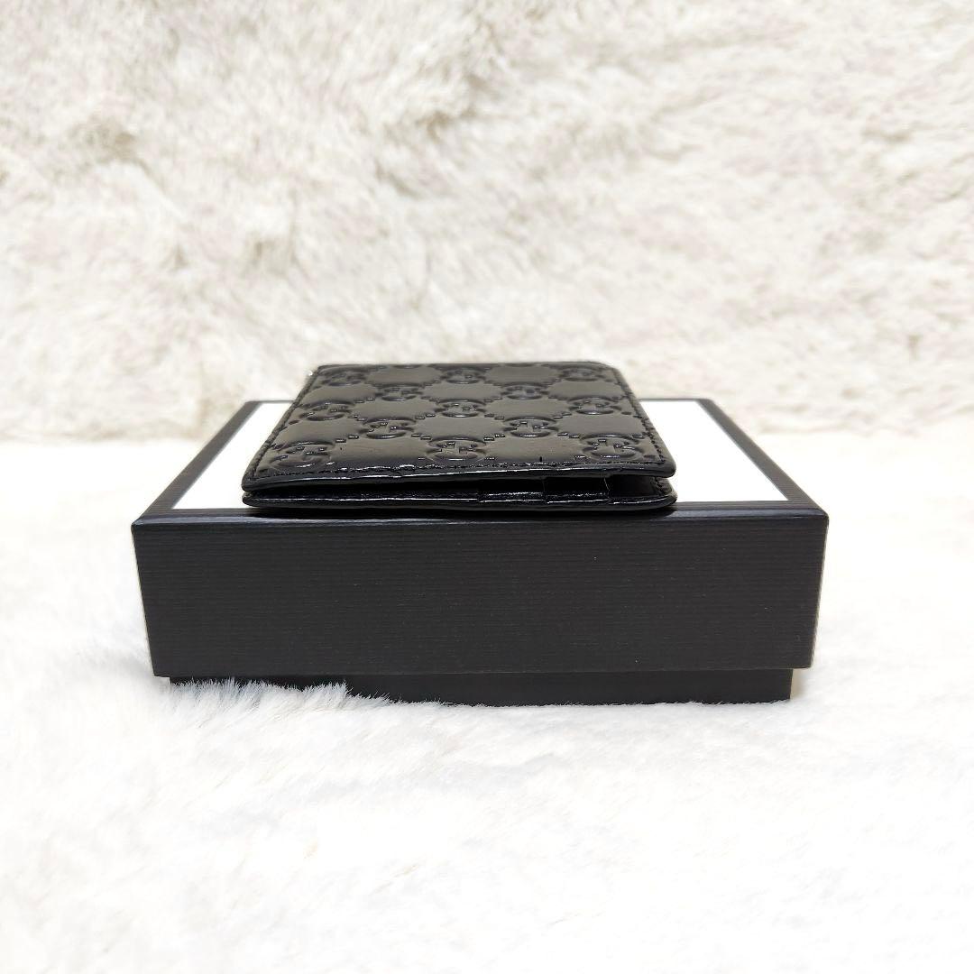 ✨極美品✨グッチ　マネークリップ　シマレザー　ブラック　ブラック
