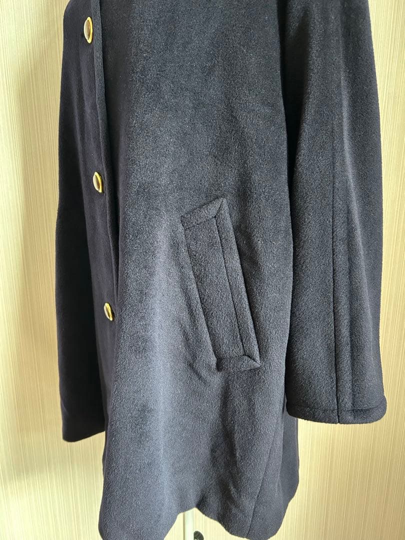 MaxMara マックスマーラ カシミヤ混 ウールコート 1枚袖 Aライン 紺色