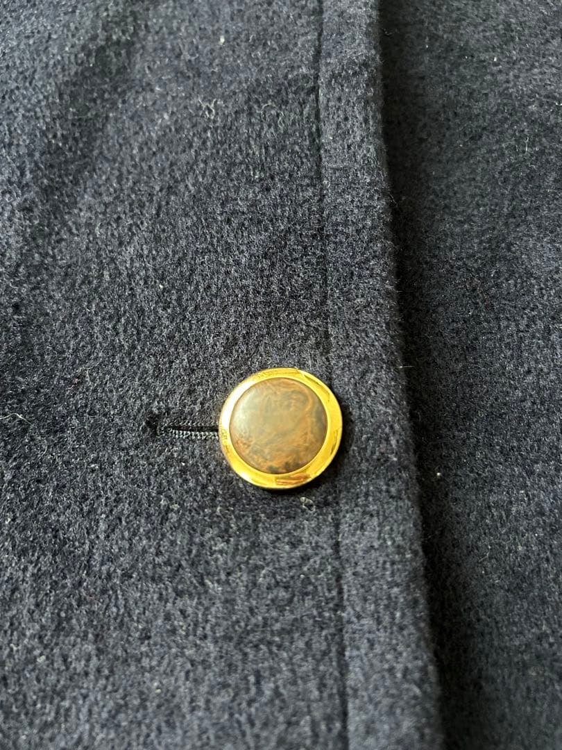 MaxMara マックスマーラ カシミヤ混 ウールコート 1枚袖 Aライン 紺色