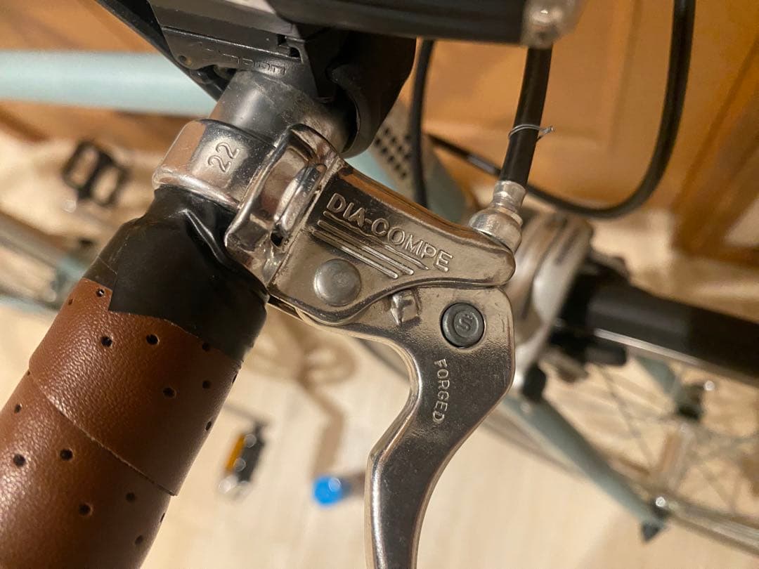 箱代込み、クロスバイク 水色 クロモリフレーム