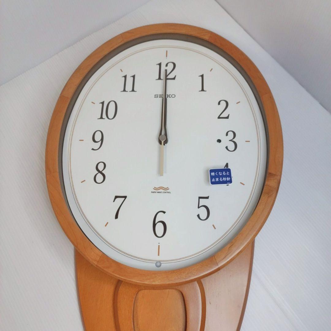 SEIKO電波掛け時計 PH203B 木製振り子 高級アルダー材 正確無比