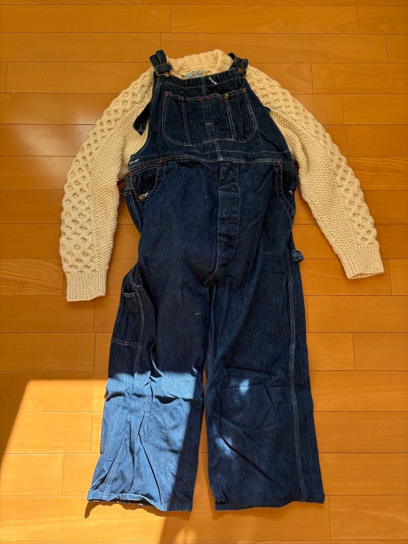 【40s/PAYDAY】オーバーオール　ヴィンテージデニム　オーバーサイズ 古着