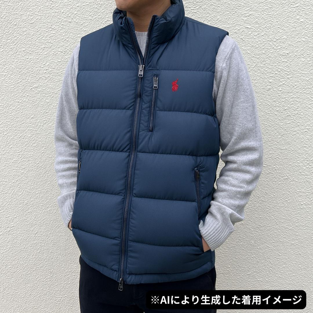 未使用品✨現行 ポロラルフローレン ダウンベスト ポニー刺繍 ネイビー M相当
