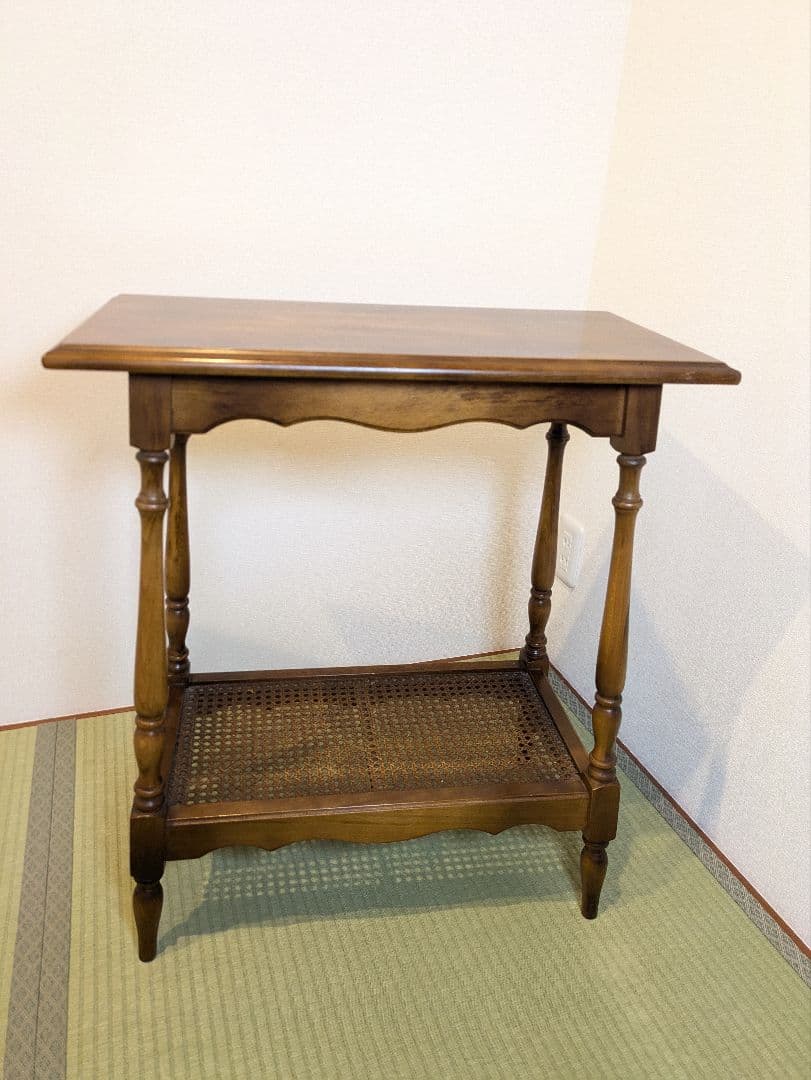 オールドカリモク サイドテーブル 花台 電話台 旧カタカナロゴ