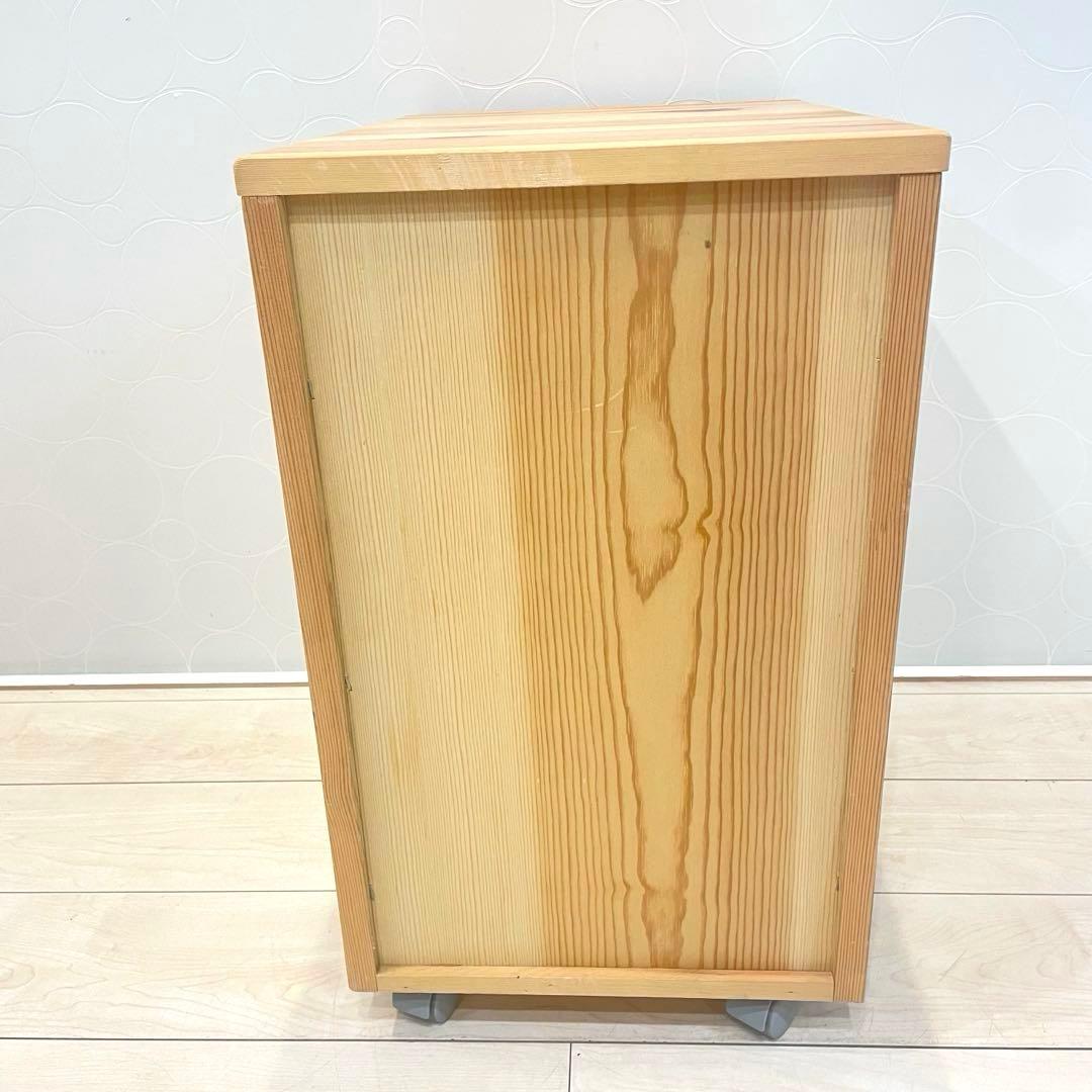 【廃盤品】無印良品 パイン材 キャビネット キャスター付 北欧 カントリー