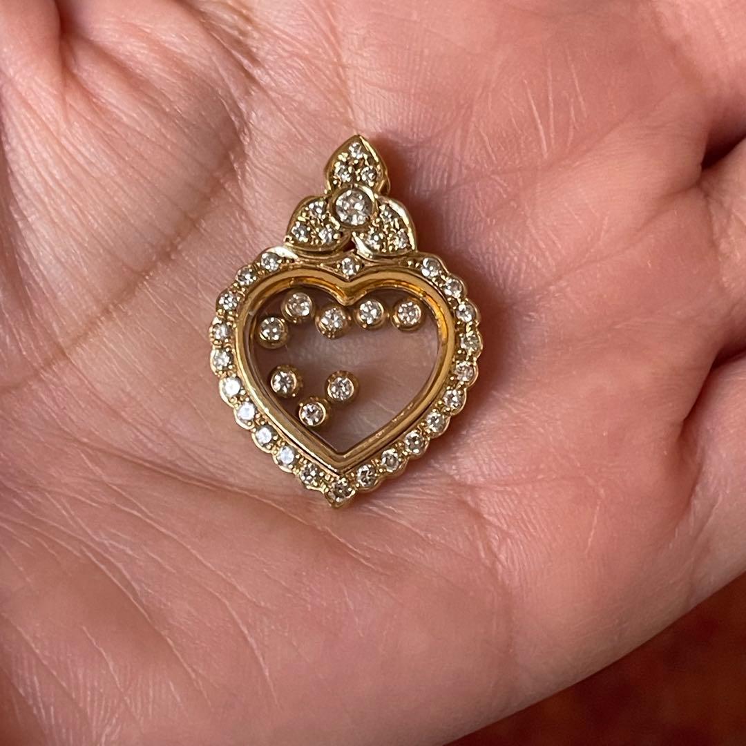 【AB SHOP】ショパール ハッピーダイヤ ムービング風 ハートK18