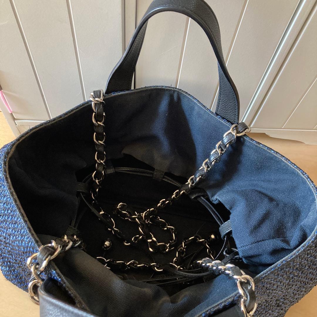 M*✨様 シャネル　ストローバッグ　希少　ネイビー