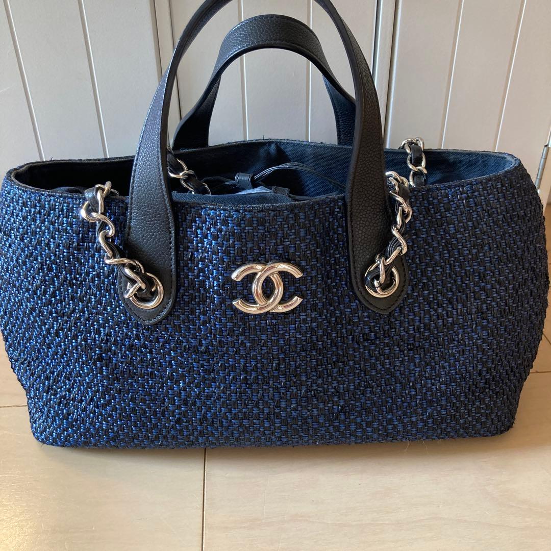 M*✨様 シャネル　ストローバッグ　希少　ネイビー
