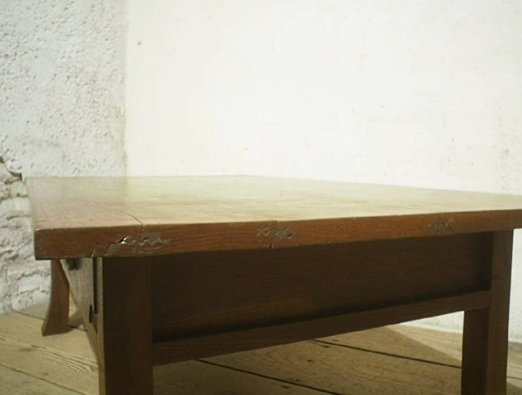 1049 アンティーク　欅の文机　ケヤキ　ローテーブル　古家具　引き出し　レトロ