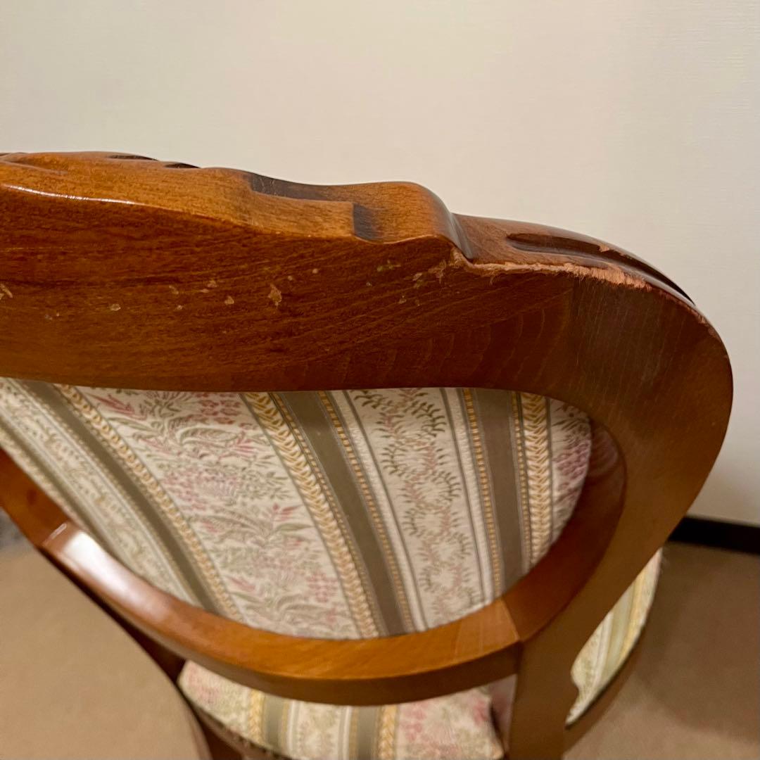 【美品】イタリア家具 リベット打ちダイニングチェア 猫脚 ロココ調　即購入歓迎！