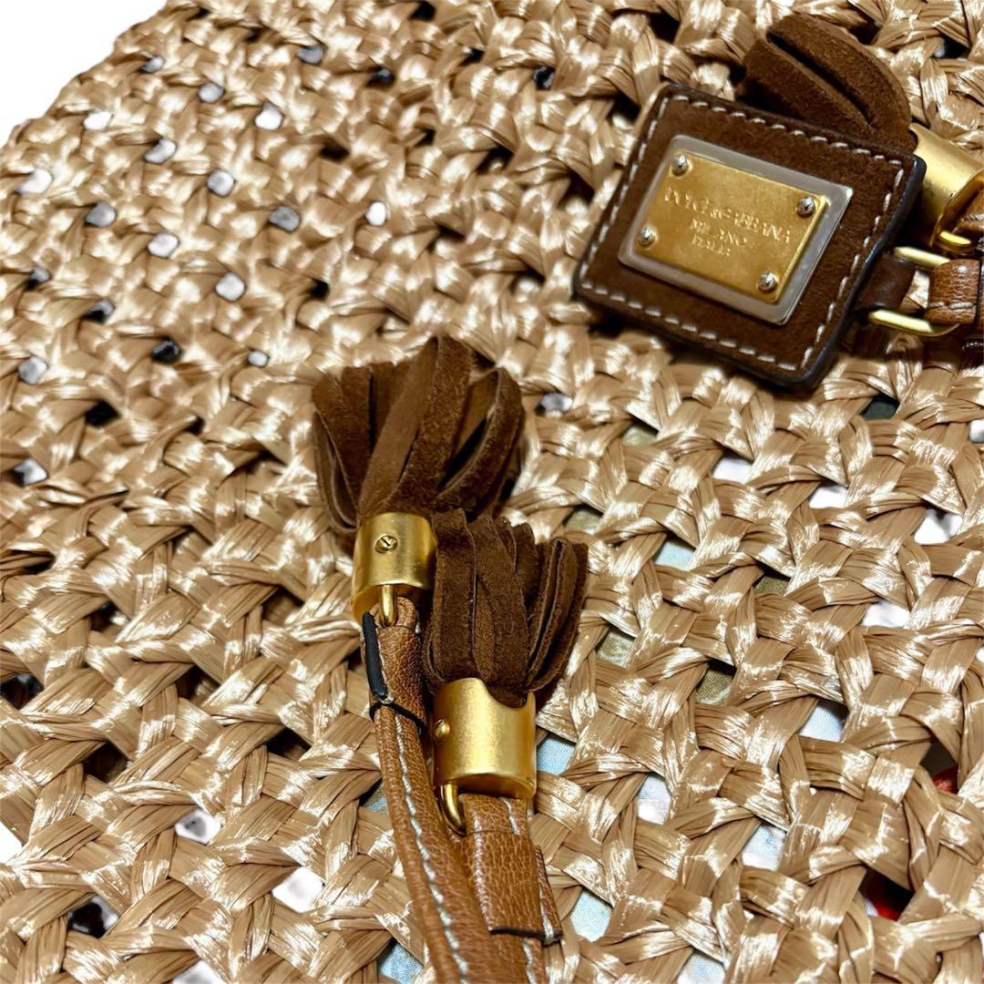 DOLCE＆GABBANA ドルチェアンドガッバーナ ラフィア かご トート