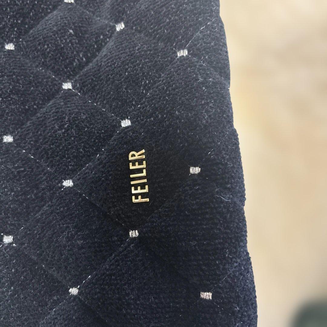 FEILER 黒 ユニ　キルティング柄　トートバッグ