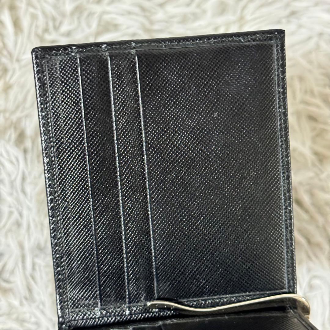 美品✨PRADA プラダ　マネークリップ 2MN077 サフィアーノ　メタルロゴ