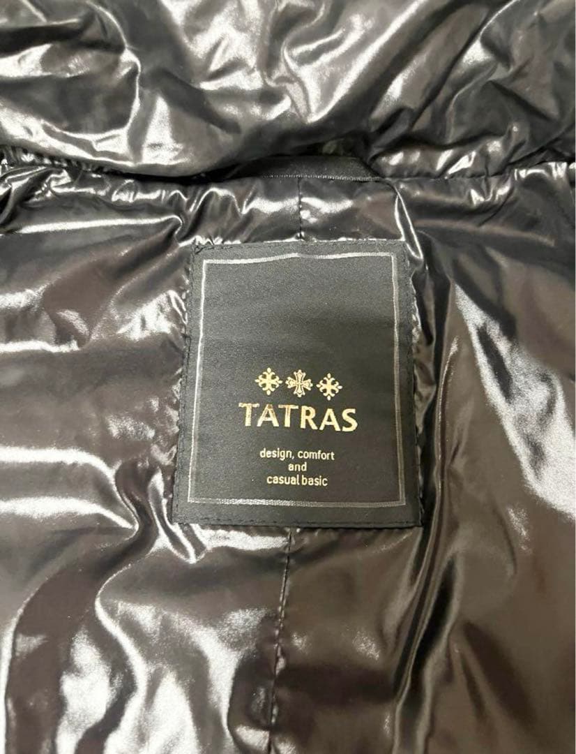【美品】 タトラス ダウンベスト フード取外可 01 黒 ブラック