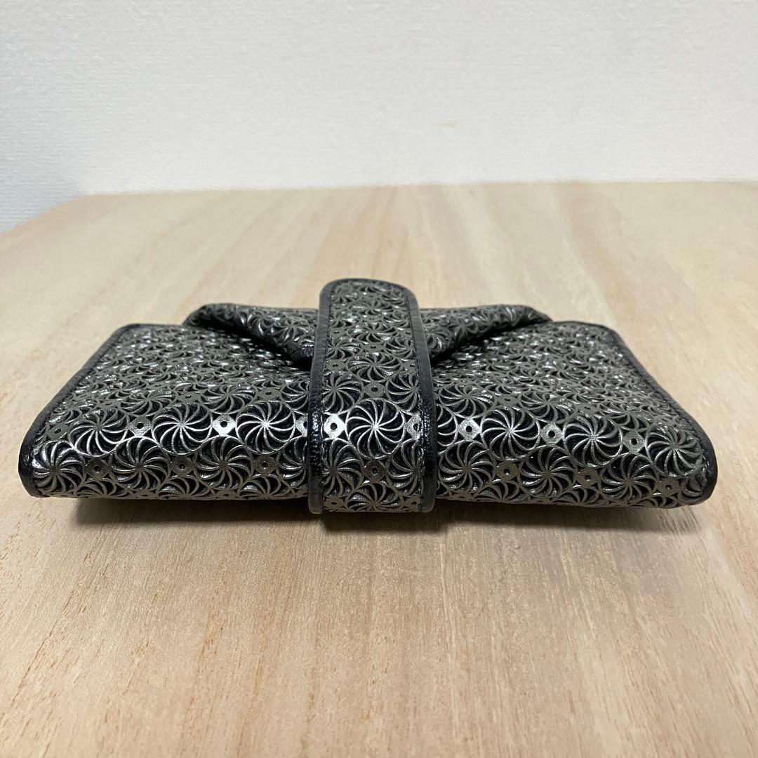 極美品✨ヒロコハヤシ✨ジラソーレ✨ミニモ ✨折り財布✨黒✨ブラック