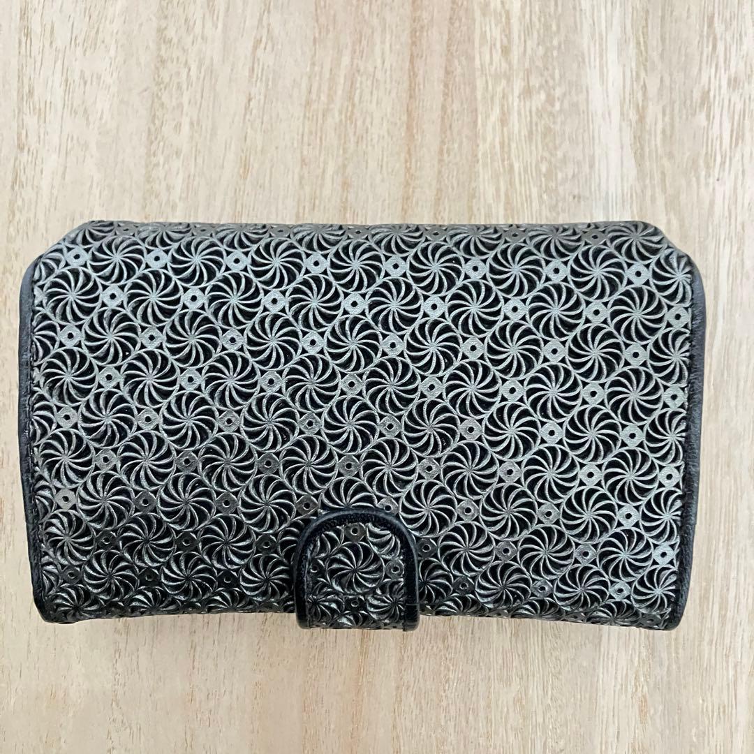 極美品✨ヒロコハヤシ✨ジラソーレ✨ミニモ ✨折り財布✨黒✨ブラック