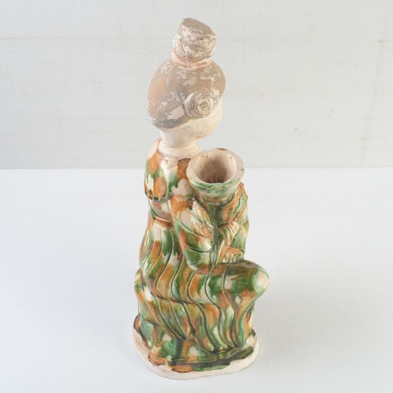 SSSS中国　唐三彩　女人坐俑　人物俑　置物　時代箱　C　9326A