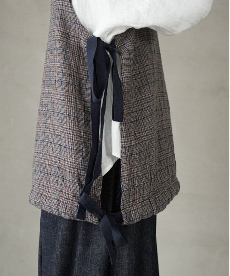 ヴェリテクール　グレンチェックリバーシブルベスト　vc-2806　試着のみ