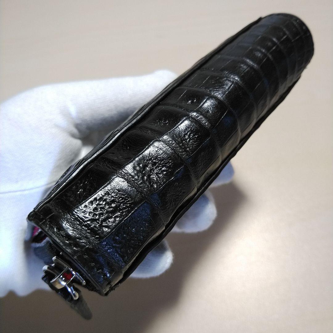 カイマンワニ 脇肚・肚四枚革 RFカード小銭キーケース 薄墨 033610H