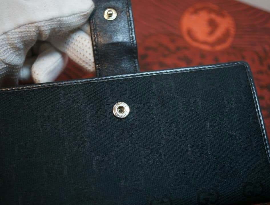 GUCCI グッチ GGキャンバス 二つ折り財布 ブラック インターロッキングG