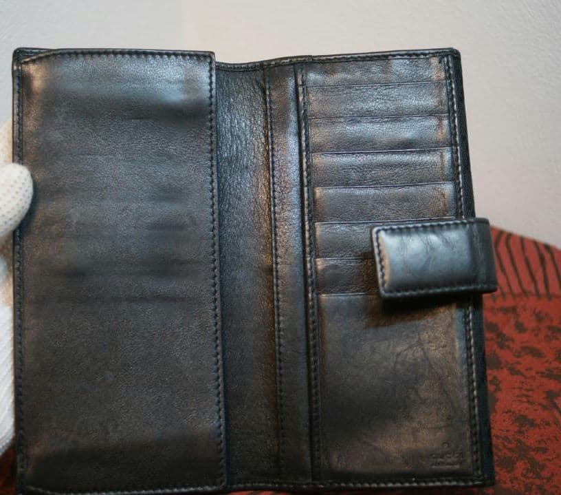 GUCCI グッチ GGキャンバス 二つ折り財布 ブラック インターロッキングG