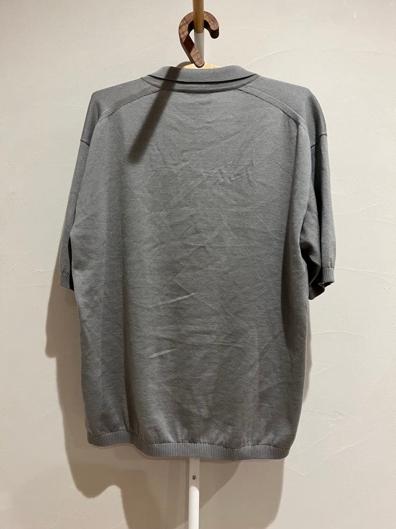 HERILL 25SS コットンカシミヤ ニット ポロシャツ グレー サイズ1