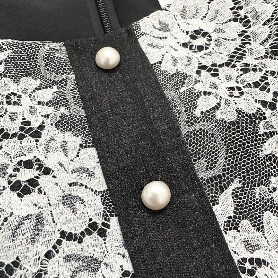 極美品 ルネ 近年 フロントレース パールボタン ノースリーブワンピース XS