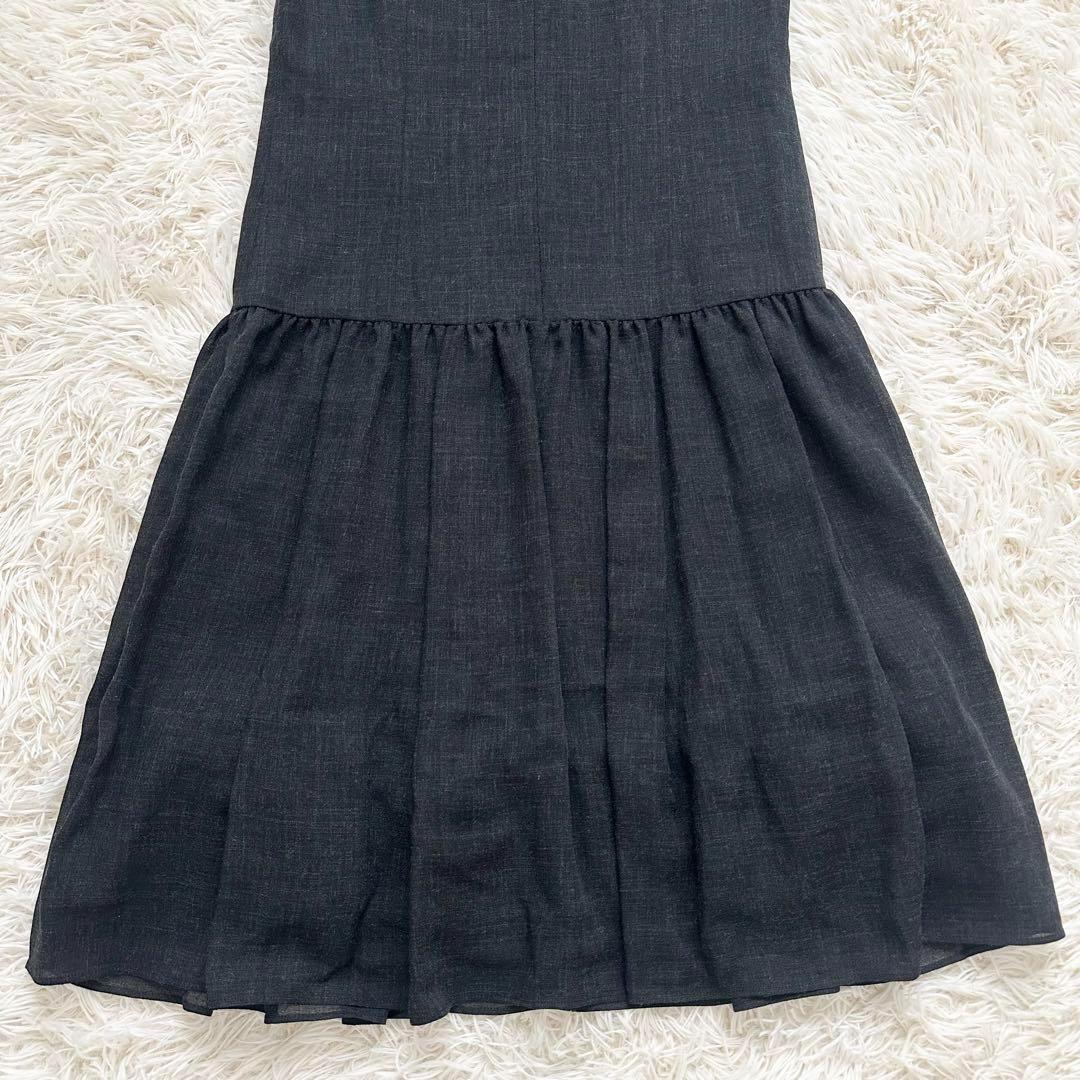 極美品 ルネ 近年 フロントレース パールボタン ノースリーブワンピース XS