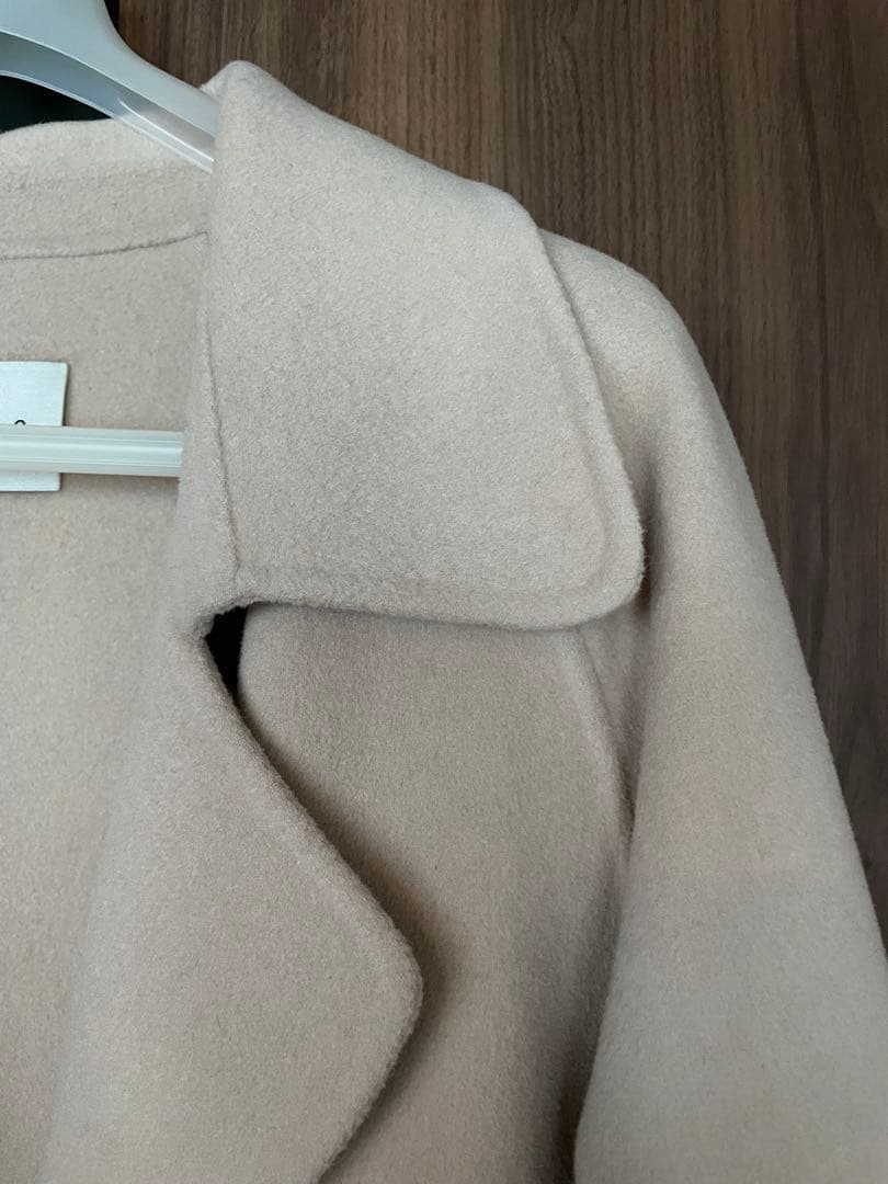 sandro ベージュ ロングコート ベルト付き