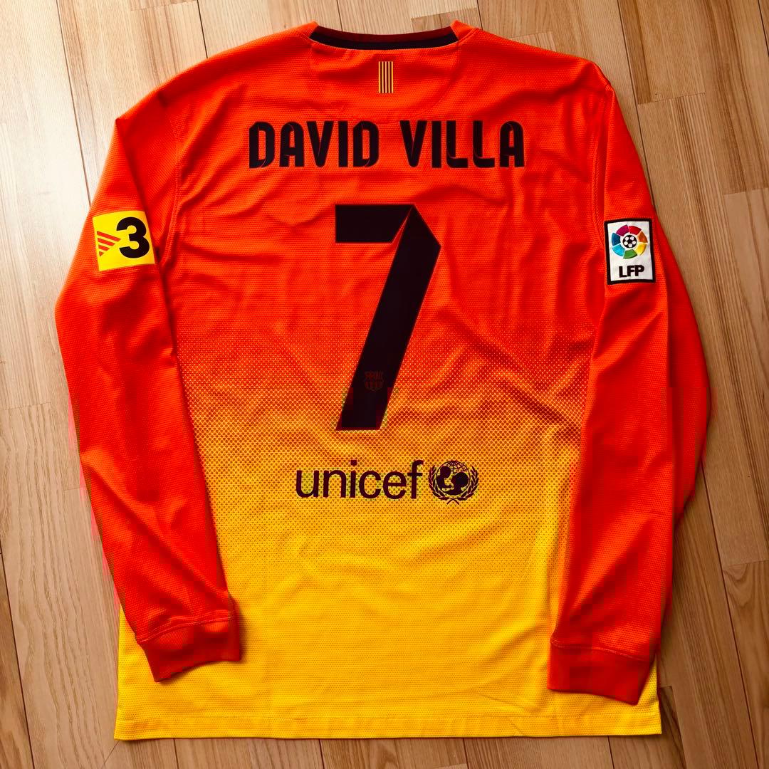 【レア長袖！美品】バルセロナ 12/13 ビジャ Lサイズ