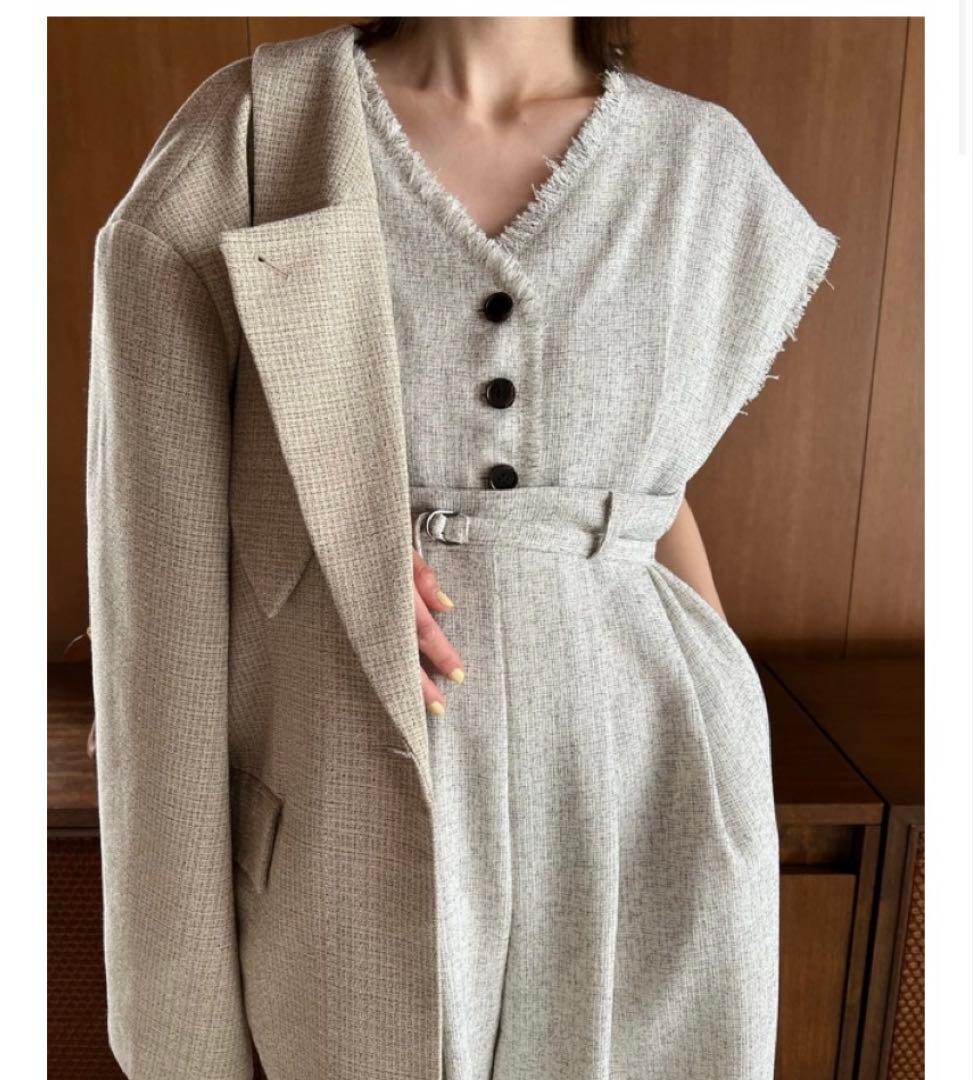 クラネ　CLANE TWEED FRINGE ALL IN ONE ミント