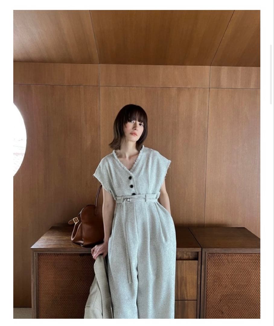 クラネ　CLANE TWEED FRINGE ALL IN ONE ミント