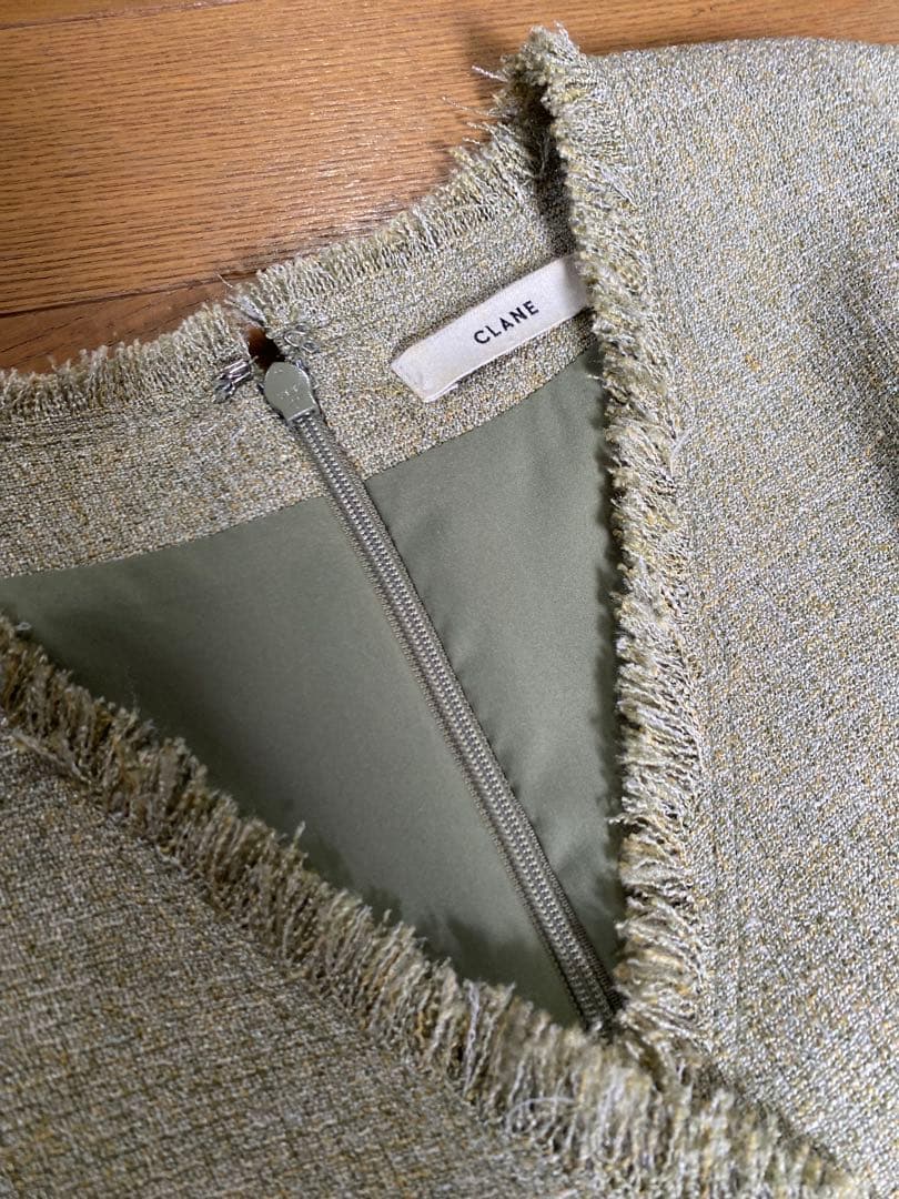 クラネ　CLANE TWEED FRINGE ALL IN ONE ミント