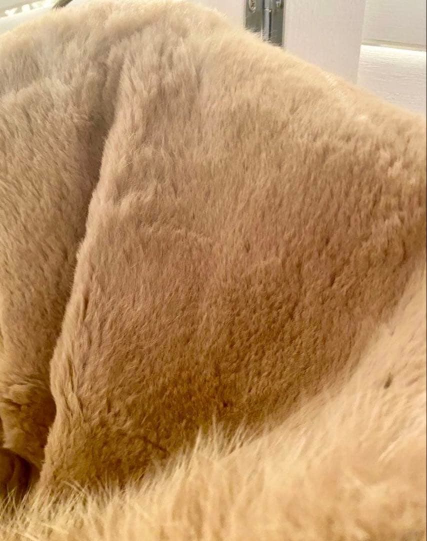 MaxMara ベージュファー付きロングコート