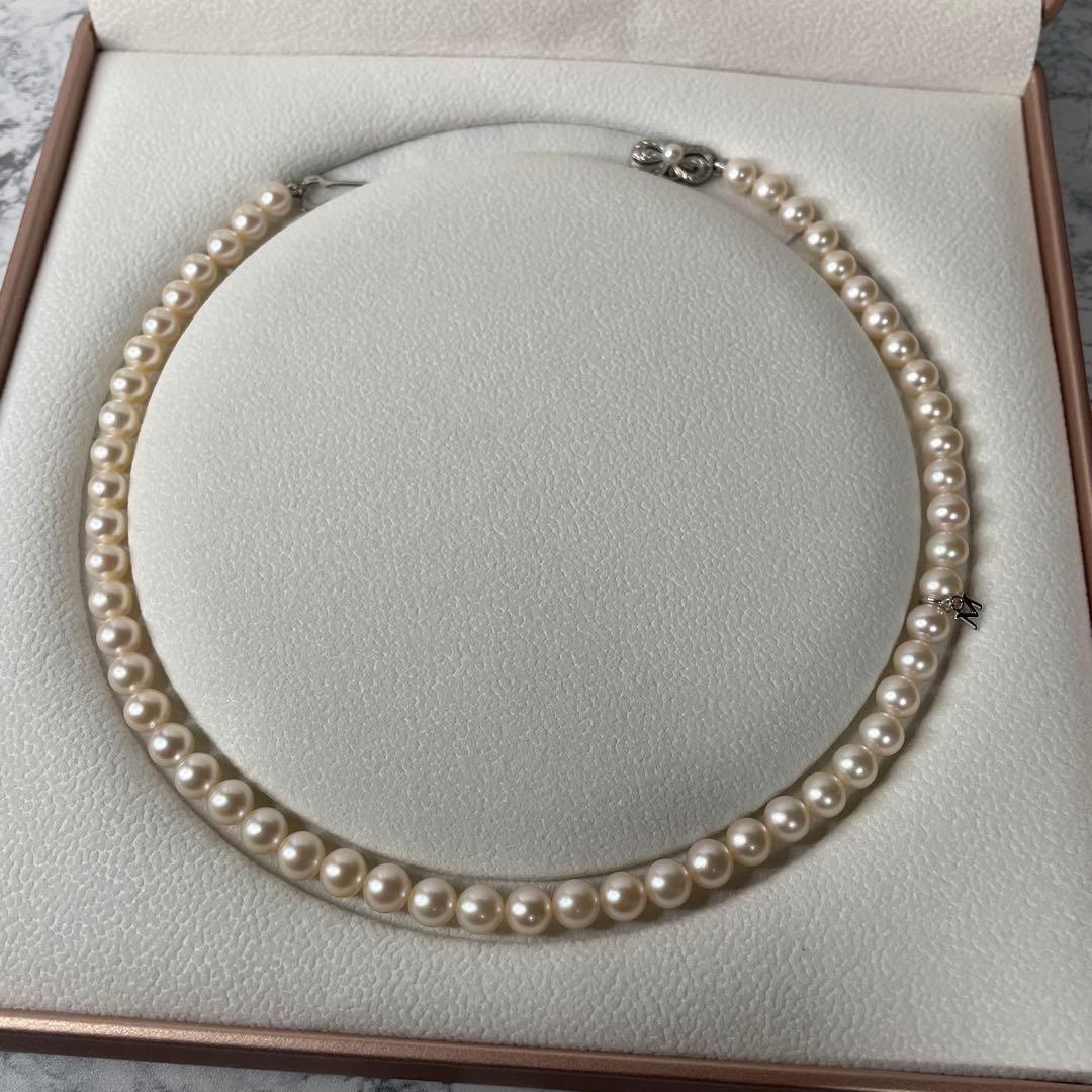 現行クラスプ✨MIKIMOTO Mチャーム パールネックレス アコヤ 7mm