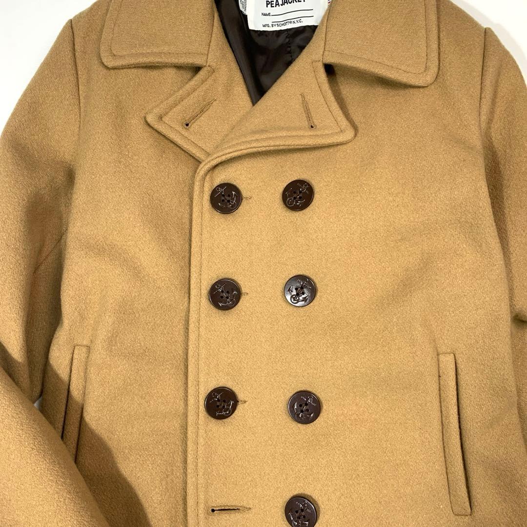 極美品 ショット Schott 740N ダブル ピーコート USA製 ベージュ