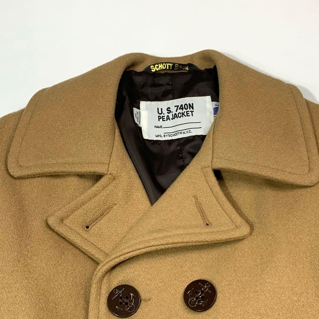 極美品 ショット Schott 740N ダブル ピーコート USA製 ベージュ