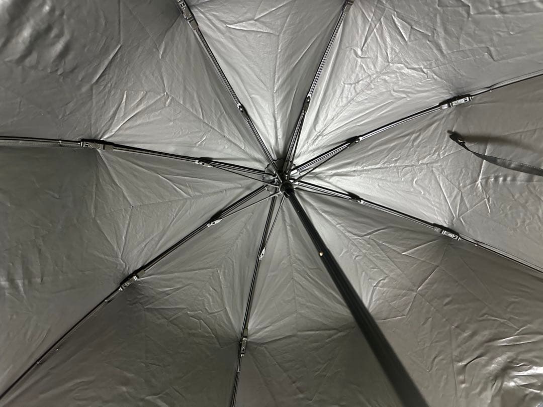 サンバリア　折りたたみ日傘　２段折 フリル　ネイビー