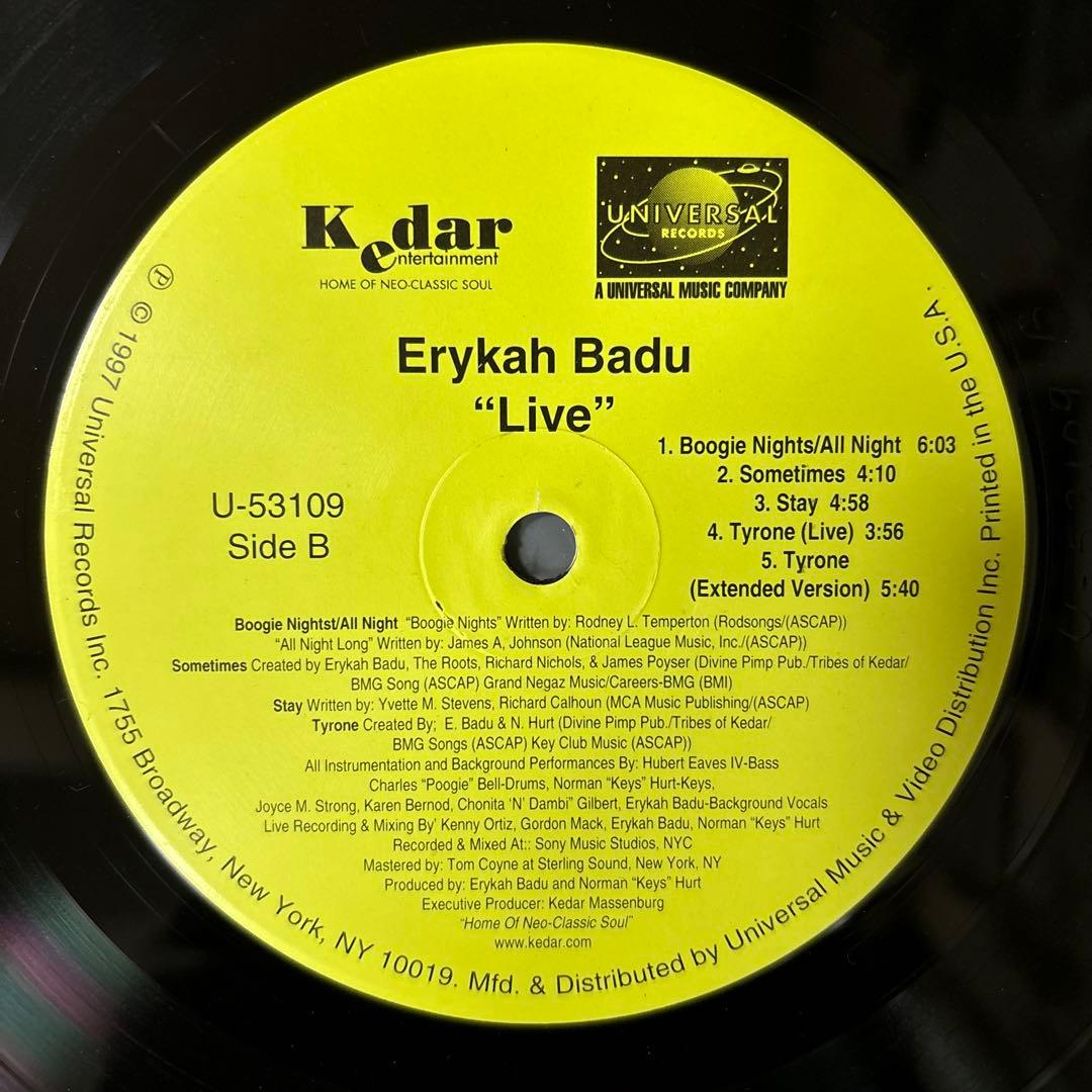 ⭐︎激レア盤⭐︎ ERYKAH BADU / LIVE（美品）送料無料