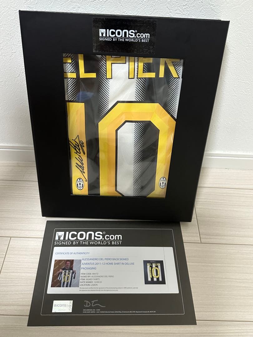 デルピエロ サイン入り ユベントス 2011-12 ホームシャツ