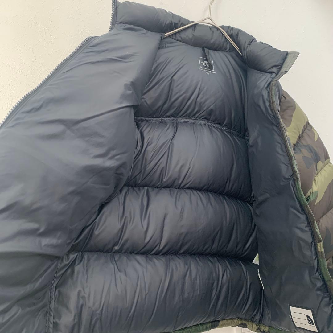 迷彩キッズ 130 ノースフェイス ダウンジャケット ヌプシ　northface