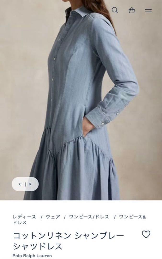 ¥60,500 ポロラルフローレン コットン ワンピース 新品未使用タグ付き