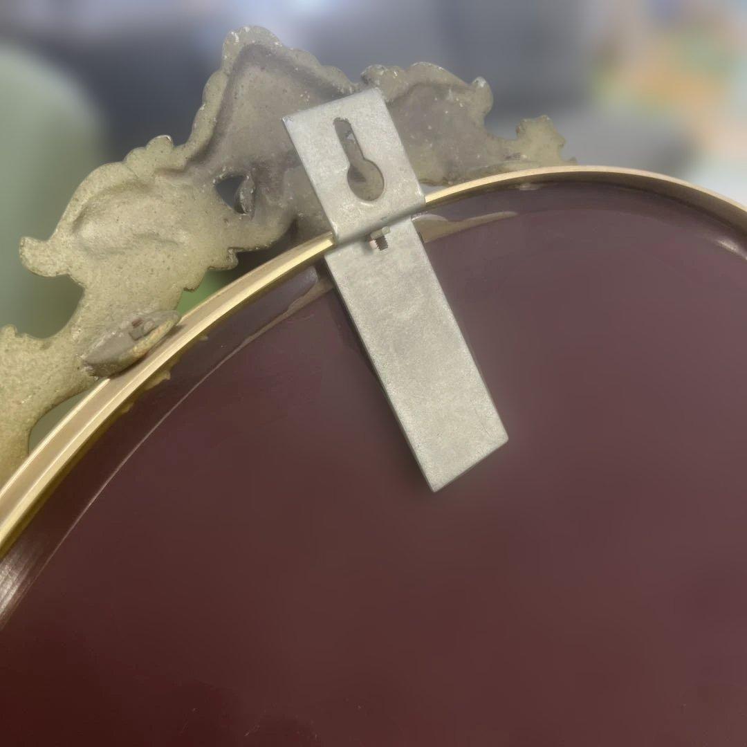 2066 ビンテージミラー バロックスタイル 金属製楕円形ミラー