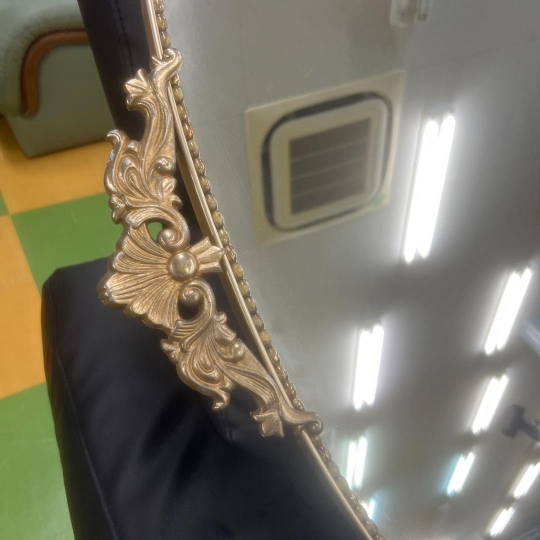 2066 ビンテージミラー バロックスタイル 金属製楕円形ミラー