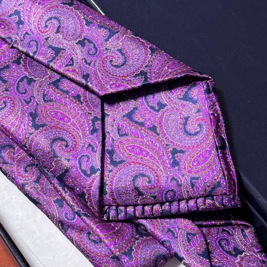 未使用 定価7.9万 ステファノリッチ ペイズリー プリーツタイ ネクタイ