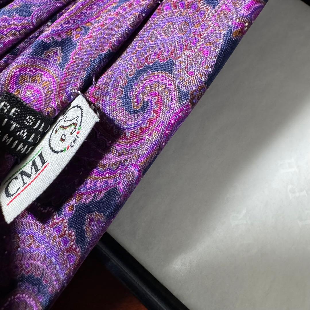 未使用 定価7.9万 ステファノリッチ ペイズリー プリーツタイ ネクタイ