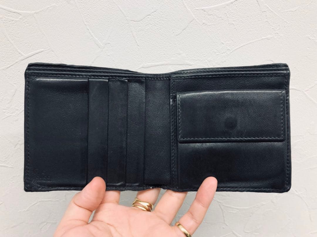 GUCCI ミニ財布 マイクロGG インターロッキング シマ 箱あり