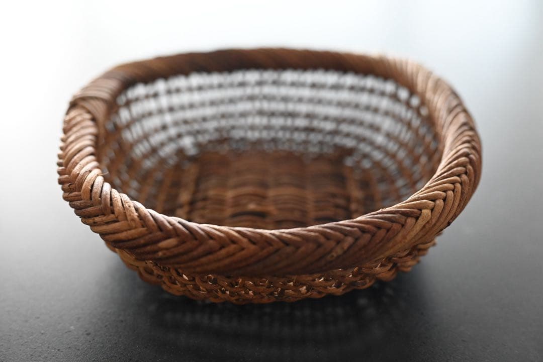 【中川原信一】あけび籠 パン籠 平籠