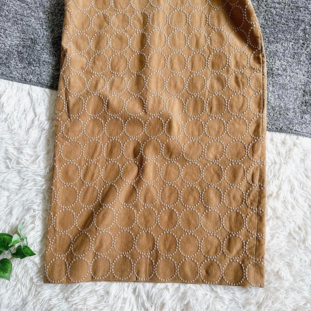 ミナペルホネン ワンピース ノースリーブ タンバリン 総柄 ベージュ 38 M