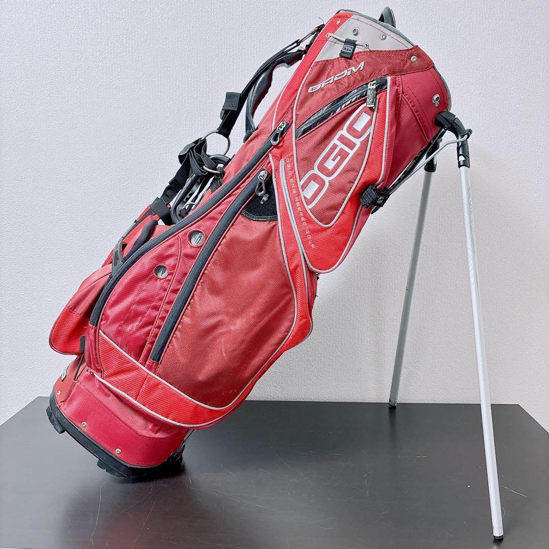 OGIO GROM スタンド式キャディバッグ 8分割 9.5型 レッド グロム